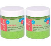 INNSPIRO Sable de couleur vert acide 100 gr, pour décoration et artisanat (Lot de 2)