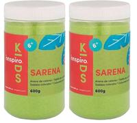 INNSPIRO Sable de couleur vert acide 600 gr, pour décoration et artisanat (Lot de 2)