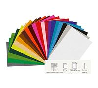 INNSPIRO Set 22 lames feutre acrylique couleurs assorties 30x45cm. 1mm.