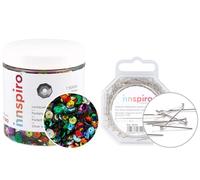 INNSPIRO Set de Paillettes argentées mélange 120 g 7 mm et épingles Pointe émoussée 500u.