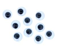 INNSPIRO Yeux mobiles noirs auto-adhésifs ronds 15 mm. 48u.