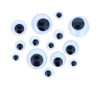 INNSPIRO Yeux mobiles noirs auto-adhésifs ronds dimensions assorties 75u 97100 Taille Unique