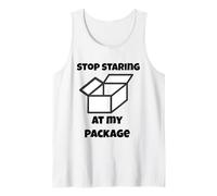 Innuendo amusant « Stop Staring at My Package » Débardeur