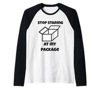 Innuendo amusant « Stop Staring at My Package » Manche Raglan