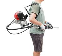 innytund Débroussailleuse à essence avec sac à dos, 750 W, monocylindre 4 temps, refroidi par air, 8500 tr/min, débroussailleuse portable avec poignée ergonomique et grand réservoir de 650 ml pour une