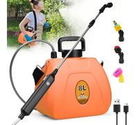 Inoamity Pulvérisateur Électrique à Pression 8L avec Lance Télescopique et 3 Buses, Batterie Rechargeable 1500mAh - Idéal pour Jardin, Terrasse, Désinfection, Nettoyage Toiture et Voiture