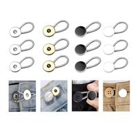 inodiref 12 Pièces Extension de Bouton Elastique, Extenseurs de Col Poignets de Cou en Métal Rallonge de Boutons, pour Le Bouton de Robe de Chemise Extenders, Petit, Exquis, Elégant, 4 Couleurs