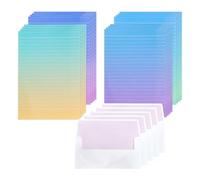 inodiref 16 Pièce Papier a Lettre avec Enveloppe et 8 Enveloppes Papier à Lettres Ligné de Couleur Set Papier de Correspondance Set Papier à Lettres Dégradé pour Invitations Lettres