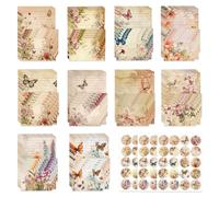 Inodiref 160 Papier à Lettre Avec Enveloppe Ensemble Papier De Correspondance Motif Floral Vintage 50 Papier Lettre and 50 Envelopes Pour Lettres Invitations Lettres D'amour Poèmes(10 Styles)