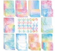 inodiref 160 Pièces Belles Papier à Lettre Aquarelle Papier a Lettre Avec Enveloppe, Belles Papier de Correspondance Ensemble, Papier à Lettre Pour Lettres, Saint-Valentin, Fournitures de Bureau