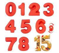 inodiref 9 Pièces Moule Number Cake 3D en Silicone Moule Chiffre Gateau Moule Number Cake Grand Format 0-8 Pour Anniversaire Mariage