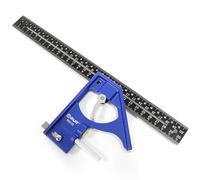 Inodiref Équerre de menuiserie combinée de 300 mm, alliage d'aluminium 45/90 degrés avec niveau à bulle réglable pour charpentiers/ingénieurs/menuisiers