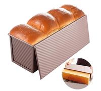 inodiref Moule à Pain De Mie Avec Couvercle Capacité de Pâte 1000g, Moule Pain De Mie Rectangulaire Antiadhésif, Moule a Brioche Acier au Carbone Pour La Cuisson Des Toasts, Pain, Gâteaux, Sandwichs