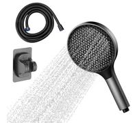 Inodiref Pommeau De Douche Haute Pression Grand (⌀150mm) Pommeau De Douche Anti Calcaire avec Tuyau 1,5M Pommeau De Douch Economie Deau Avec Support et 3 Types De Jets Chrome