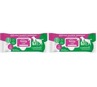 Inodorina Lingettes Quotidiennes pour Chiens et Chats (110 pcs, Chlorhexidine) - Lingettes pour Animaux de Compagnie en Tissu résistant avec Odour Stop - Action adoucissante et protectrice (Lot de 2)