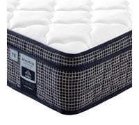 Inofia Matelas 140x200 Tartan-E,7zones,Matelas à Ressorts ensachés avec Mousse à mémoire de Forme orthopédique,Gel rafraîchissant HermoReg,Housse 3D - 28 cm,Certifié ÖKO-TEX® Essai100+100nuits