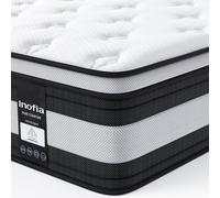 Inofia Matelas NidFrais 140x190 cm, épaisseur 28 cm H3/H4, 7 Zones ergonomiques, certifié Oeko-Tex, Matelas à Ressorts ensachés en Coton Biologique, essai de 104 Nuits.