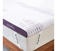 Inofia Sleep GELEX Surmatelas en mousse à mémoire de forme pour lit simple, 8 cm avec housse lavable, surmatelas en mousse à 2 couches pour se reposer facilement, 100 nuits de sentier (90x190 cm)