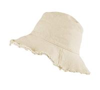 INOGIH Chapeau de seau en coton lavé vieilli chapeau de soleil d'été chapeau de pêcheur à large bord, couleur unie (circonférence du chapeau: 56-58 cm), beige, 56-58