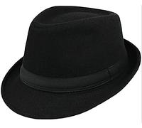 INOGIH Chapeau fedora classique en feutre à bord court, chapeau de jazz trilby panama pour homme et femme