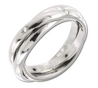 Inoki - Anneau alliance triple acier Multi Zirconium