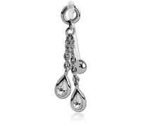 Inoki - Banane Bioflex double gouttes de Cristal pour capuchon du clitoris - Jonc/Tige 1.6 mm, Long. int. 16 mm, Boule 4 mm - Cristal