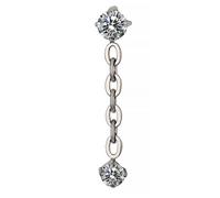 Inoki - Bijoux de piercing en titane, chaîne Cassandre pour tige 1.2mm, vis interne ou micro-dermal, Blanc, Moderne