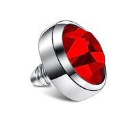 Inoki - Disque acier strass cristal pour tige 1.6mm vis interne ou micro-dermal - Jonc/Tige 1.6 mm, Élément 4 mm - Siam Clair