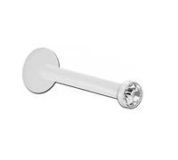 Inoki - Micro labret Bioflex avec strass 2mm - Jonc/Tige 1.2 mm, Long. int. 6 mm, Élément 2 mm - Cristal