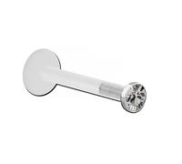 Inoki - Micro labret Bioflex Cristal 2.35mm serti acier - Jonc/Tige 1.2 mm, Long. int. 6 mm, Élément 2.35 mm - Cristal