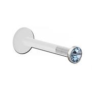 Inoki - Micro labret Bioflex Cristal 2.35mm serti acier - Tige 1.2 mm, Long. int. 5 mm, Élém. 2.35 mm - Aiguemarine