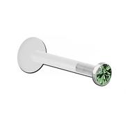 Inoki - Micro labret Bioflex Cristal 2.35mm serti acier - Tige 1.2 mm, Long. int. 7 mm, Élém. 2.35 mm - Peridot