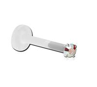 Inoki - Micro labret Bioflex Cristal 2mm griffé acier - Jonc/Tige 1.2 mm, Long. int. 7 mm, Élément 2 mm - Cristal Irisé