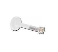 Inoki - Micro labret BioFlex Zirconium 1.5mm griffé Or blanc 18 carats - Jonc/Tige 1.2 mm, Long. int. 8 mm, Élément 1.5 mm