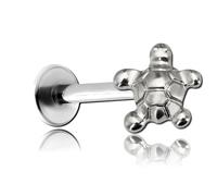 Inoki - Micro labret titane Tortue vis interne - Tige 1.2 mm, Long. int. 10 mm, Diam. 8.5 mm