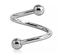 Inoki - Micro spirale acier avec boules - Jonc/Tige 1.2 mm, Diamètre 10 mm, Boule 5 mm