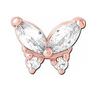 Inoki - Mini papillon de cristal plaqué or rose pour tige 1.6mm vis interne micro-dermal