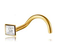 Inoki - Stud de nez plaqué or 18k Cristal Carré