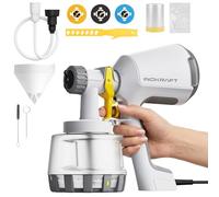 InoKraft Bob Vila Awards HVLP Pulvérisateur de peinture comprenant 3 motifs et kit de nettoyage complet pour peinture d'intérieur, meubles, armoires, compatible avec les taches et les peintures au