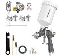 InoKraft D1 LVLP pistolet à air comprimé de qualité supérieure, facile à utiliser, pour peinture de voitures et maisons, buses 1,3/1,5/1,7 mm, accessoires inclus