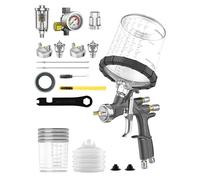 InoKraft D1 LVLP Pistolet pulvérisateur à air comprimé de qualité supérieure avec gobelets de peinture jetables de 650 ml, facile à utiliser, pistolet à peinture pour voitures et maisons, buses de 1,3