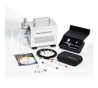 InoKraft Kit d'aérographe avec compresseur d'air - Compresseur d'air silencieux 1/6 HP - Aérographe par gravité avec 3 embouts 0,2, 0,3 et 0,5 mm - Tuyau, support, guide d'utilisation - Kit de