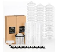 InoKraft Pistolet pulvérisateur de peinture jetable, système de peinture pour pistolet à peinture HVLP et LVLP, kit standard de 650 ml avec système de 45 tasses et couvercles, 1 tasse rigide avec