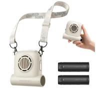 InoKraft Ventilateur de trail, ventilateur de taille à clipser, comprend 2 batteries amovibles 4 Ah, ventilateur personnel turbo de 15 m/s, ventilateur de refroidissement portable mains libres pour