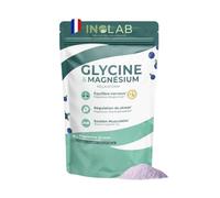 INOLAB I Relaxation Sommeil Anti Stress I Glycine Cristallisée 3g + Magnésium Bisglycinate Albion TRAACS® +Givomag™ I 25 boissons à la myrtille