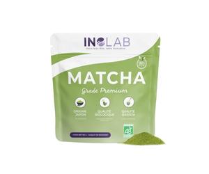 Inolab Matcha Poudre Bio Qualité Premium I Énergie & Antioxydants | Thé Vert Matcha Bio Japon Umami Doux I Latte, Pâtisseries, Smoothies I Qualité supérieure I 100 gr