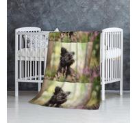 InOmak Affenpinscher Lawn Black Dogs Monkey Terrier,Couverture Douce et Chaude en Flanelle Anti-Boulochage 76 x 127 cm