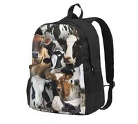 InOmak Animaux de la ferme Vaches laitières Vache,Sac à dos à poches, sac à dos décontracté, sac d'école résistant à l'eau pour les voyages, la randonnée ou le camping