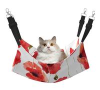 InOmak Aquarelle de Coquelicot Rouge Floral,Hamac Suspendu pour Chat, lit Suspendu Doux Double Face pour Petits Chiens,L
