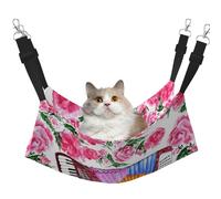 InOmak Aquarelle Fleur d'Accordéon Rose,Hamac Suspendu pour Chat, lit Suspendu Doux Double Face pour Petits Chiens,L